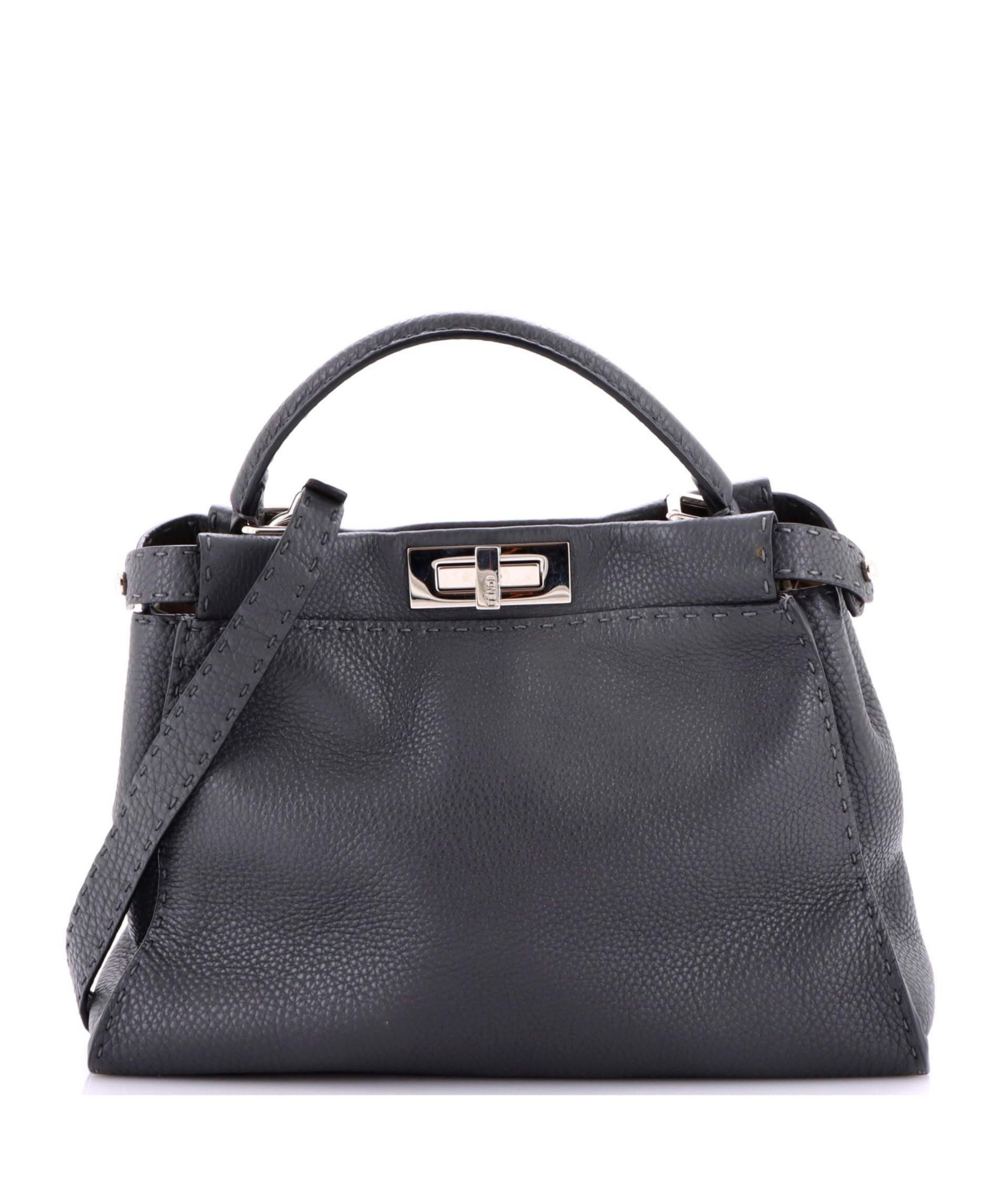 Pre-Owned Fendi Regular Selleria Peekaboo Bag Rigid Leather