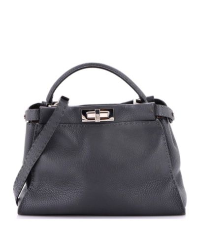 Pre-Owned Fendi Regular Selleria Peekaboo Bag Rigid Leather