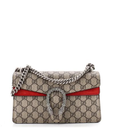 Б/у маленькая сумка Gucci Dionysus из прорезиненного полотна GG с кристаллами