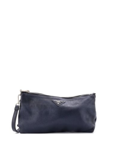 Pre-Owned Prada Mini Flat Zip Crossbody Bag Vitello Daino