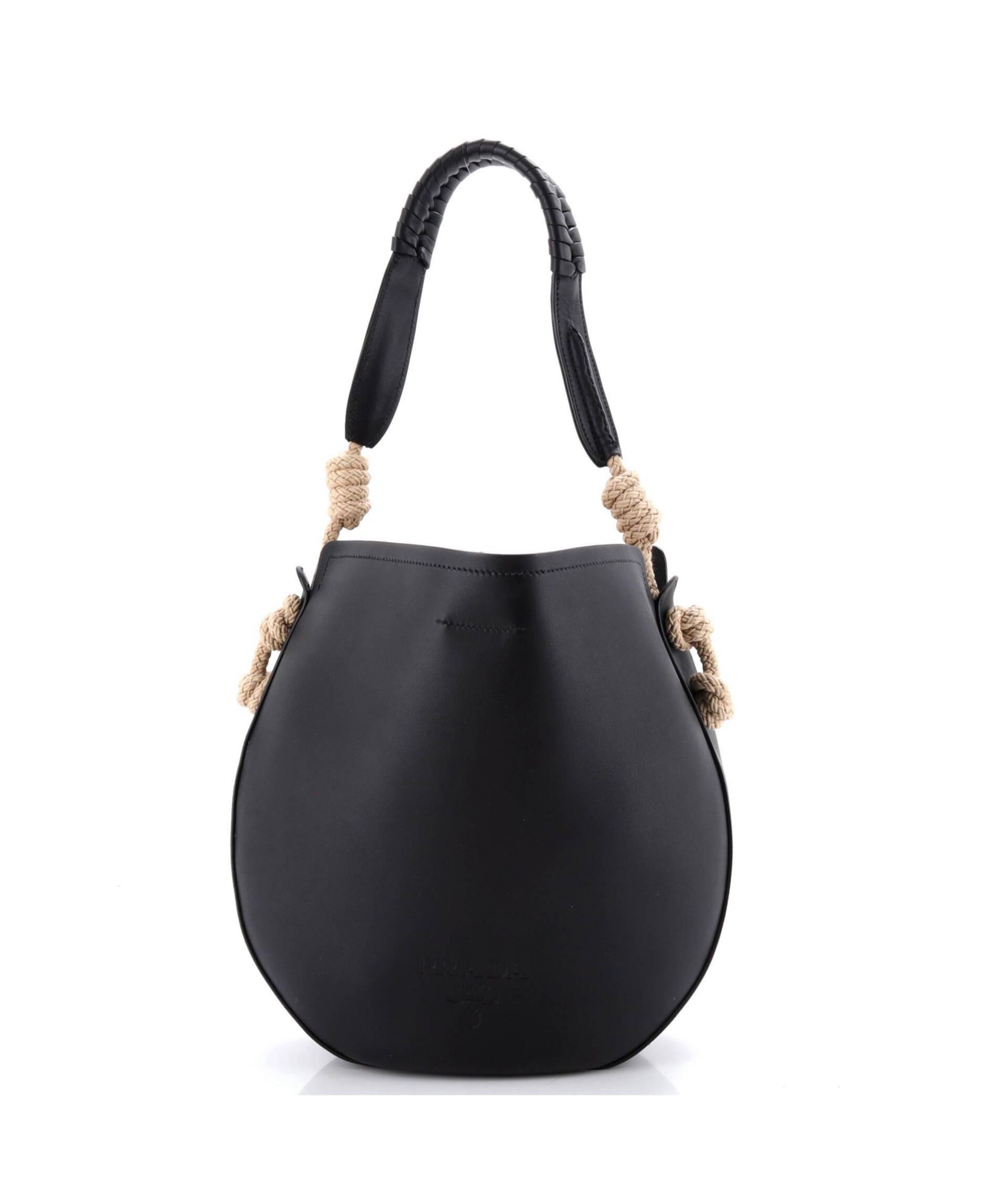 Prada Tambour б/у кожаная сумка через плечо с деталями из веревки