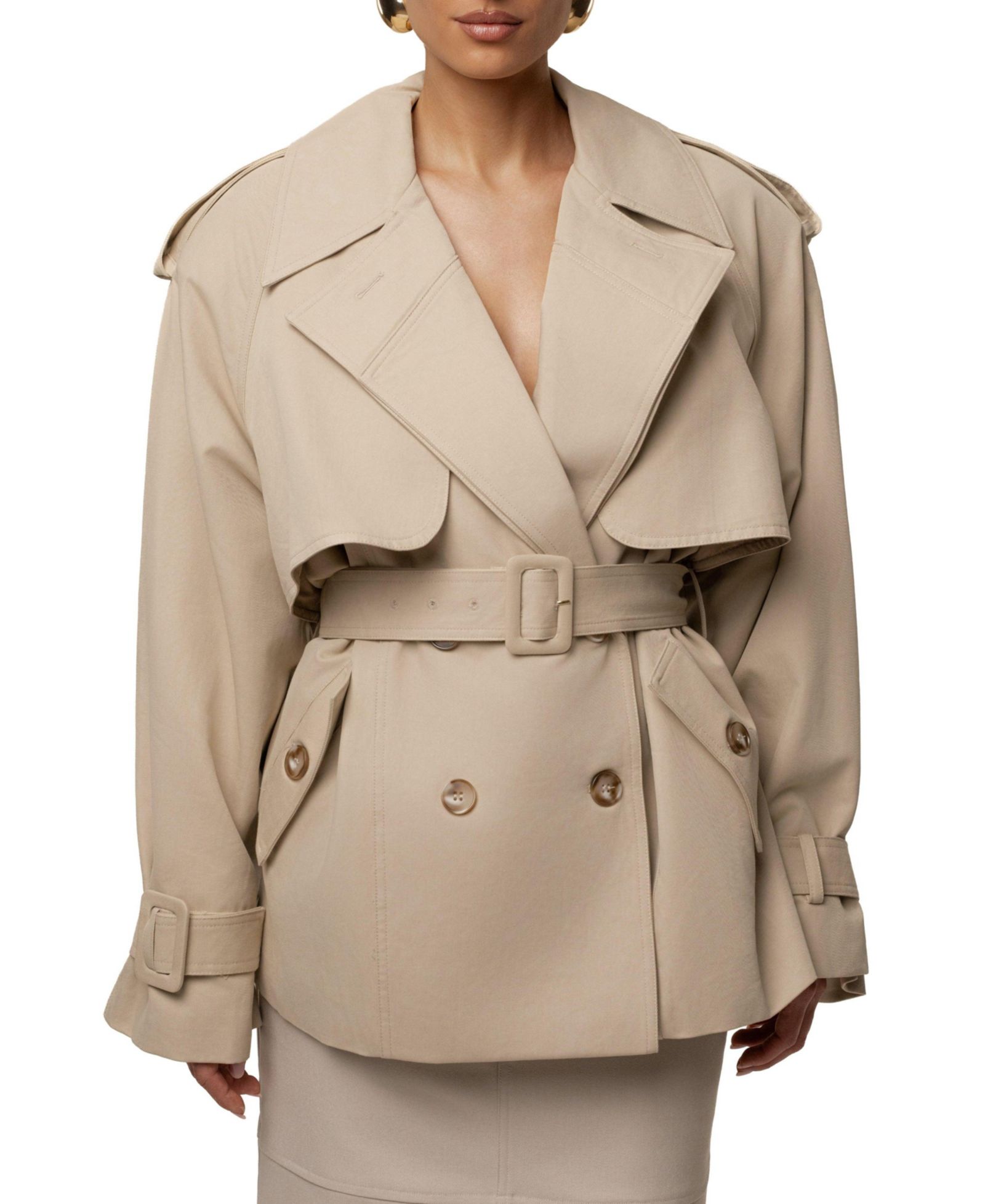 JLUXLABEL Женский классический тренч Oversized