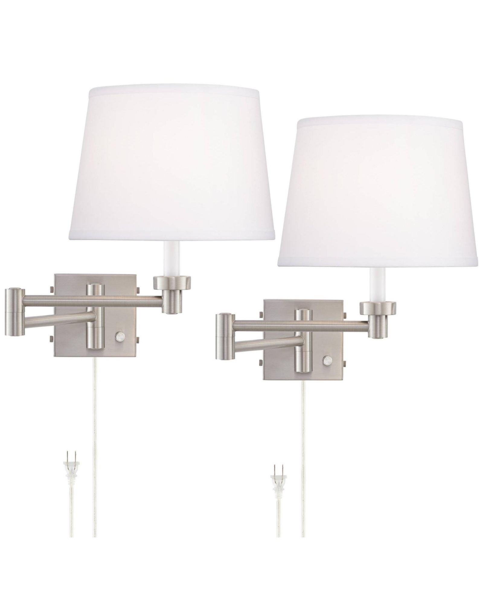 Комплект настенных ламп 360 Lighting Vero Modern Swing Arm Brushed Nickel с USB портом