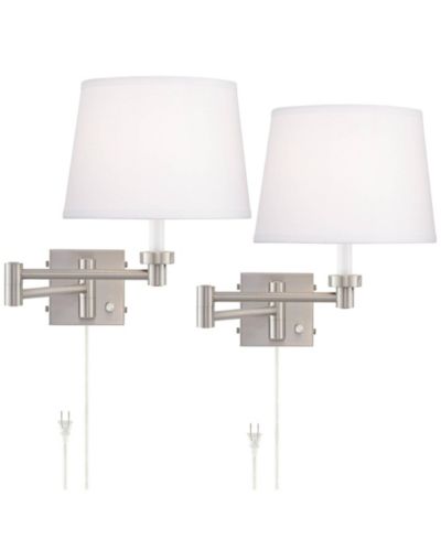 Комплект настенных ламп 360 Lighting Vero Modern Swing Arm Brushed Nickel с USB портом