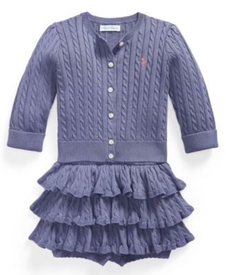 Детский набор Polo Ralph Lauren из 2 предметов: кардиган с длинным рукавом и шорты-юбка для девочек