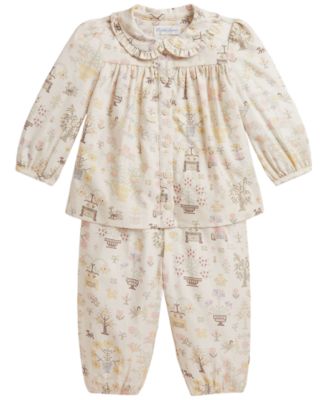 Детский комплект Polo Ralph Lauren Baby Girls' Polo Bear Long-Sleeve Top и брюки, 2-Piece Set