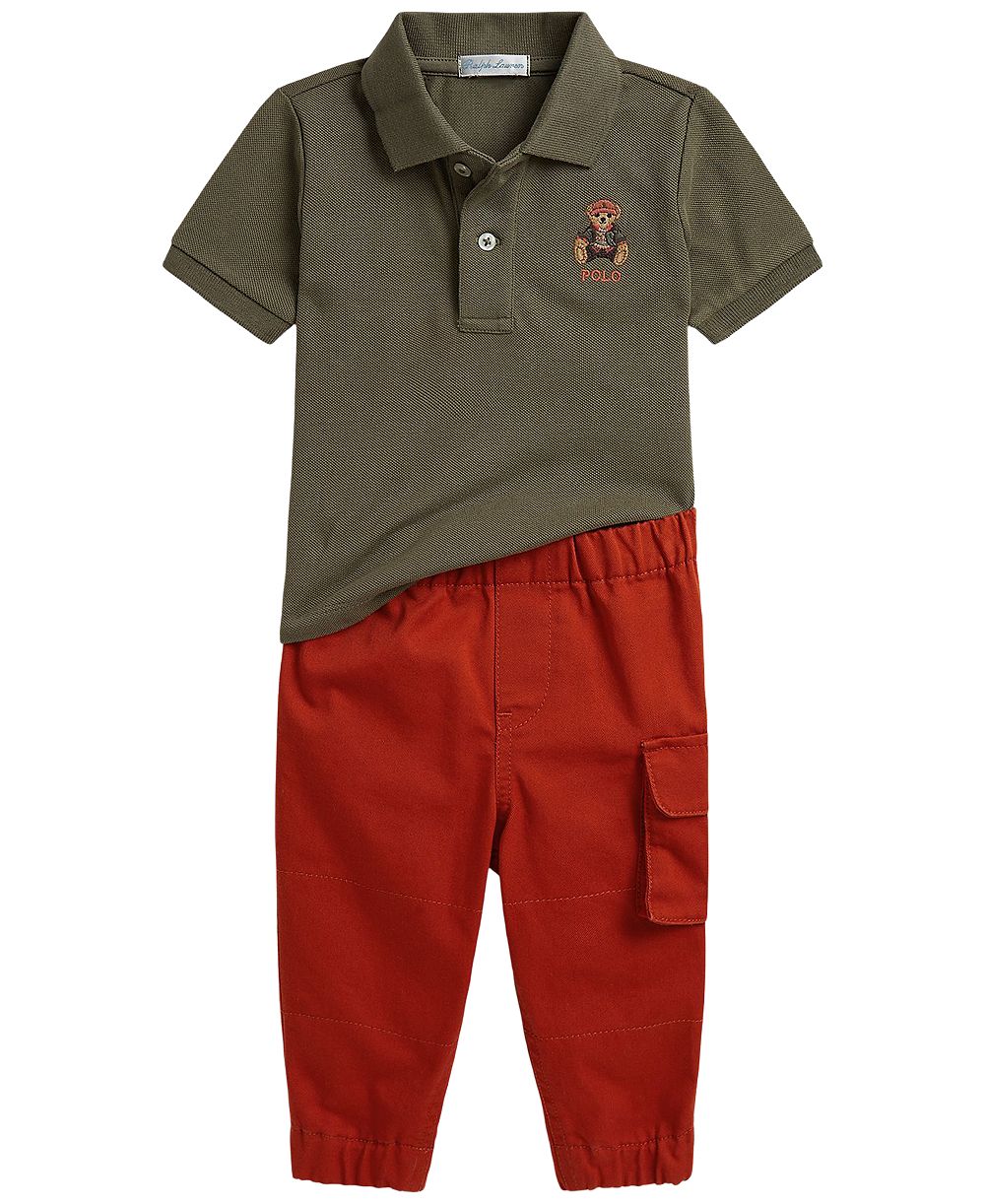 Polo Ralph Lauren Детский комплект Polo Bear Polo Shirt и Cargo Pants, 2-Piece Set