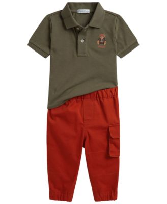 Polo Ralph Lauren Детский комплект Polo Bear Polo Shirt и Cargo Pants, 2-Piece Set