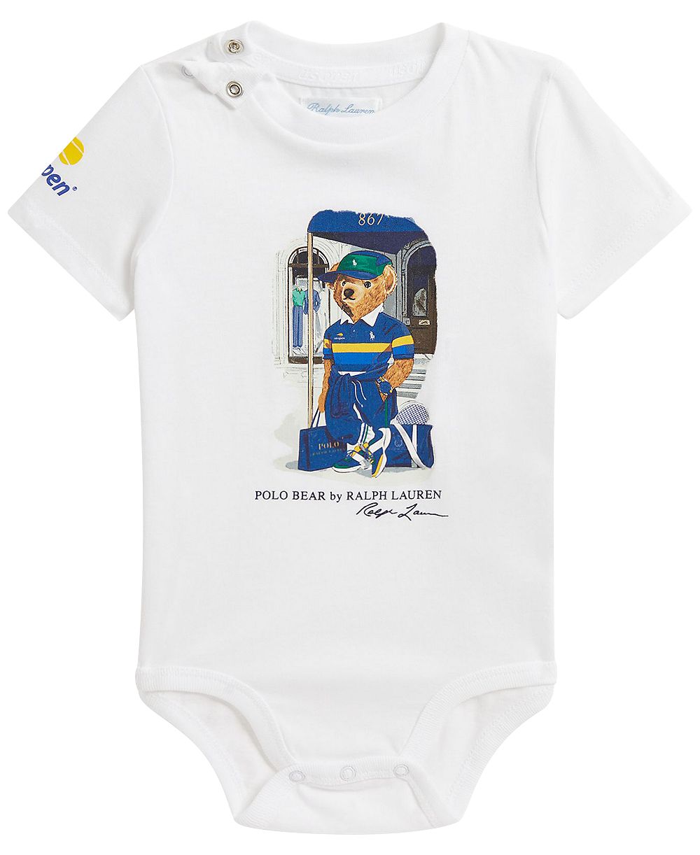 Боди Polo Ralph Lauren US Open Polo Bear из хлопка для малышей