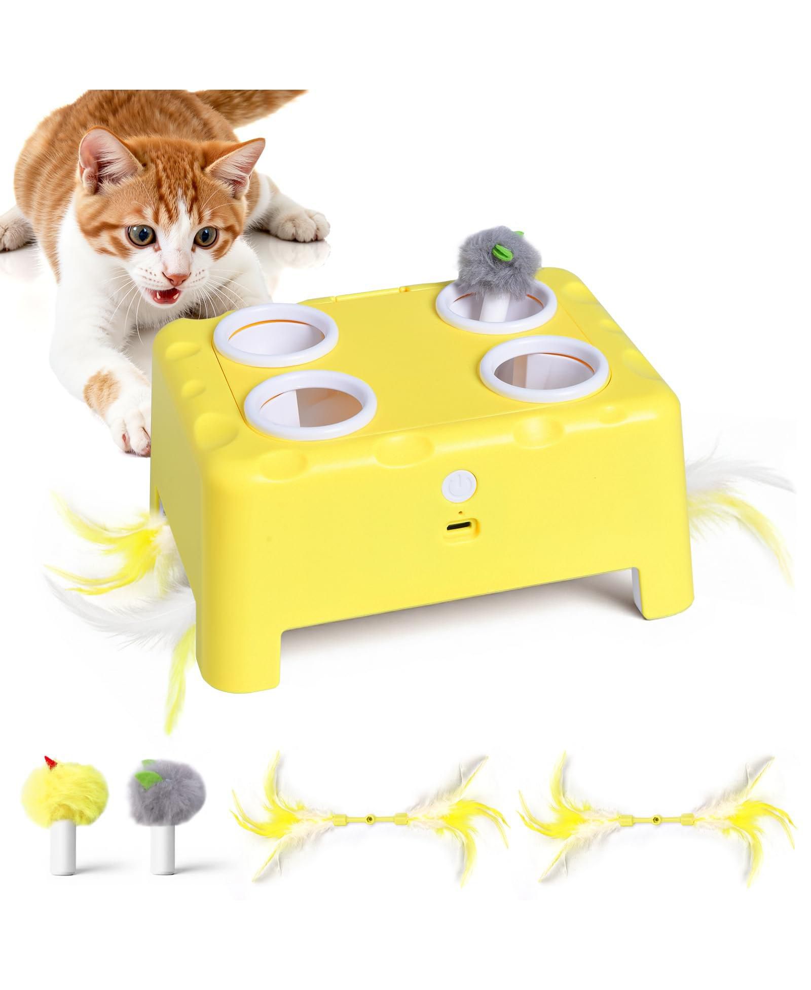 ARONKL Интерактивная игрушка для кошек Cheese Box, 3-в-1, перезаряжаемая