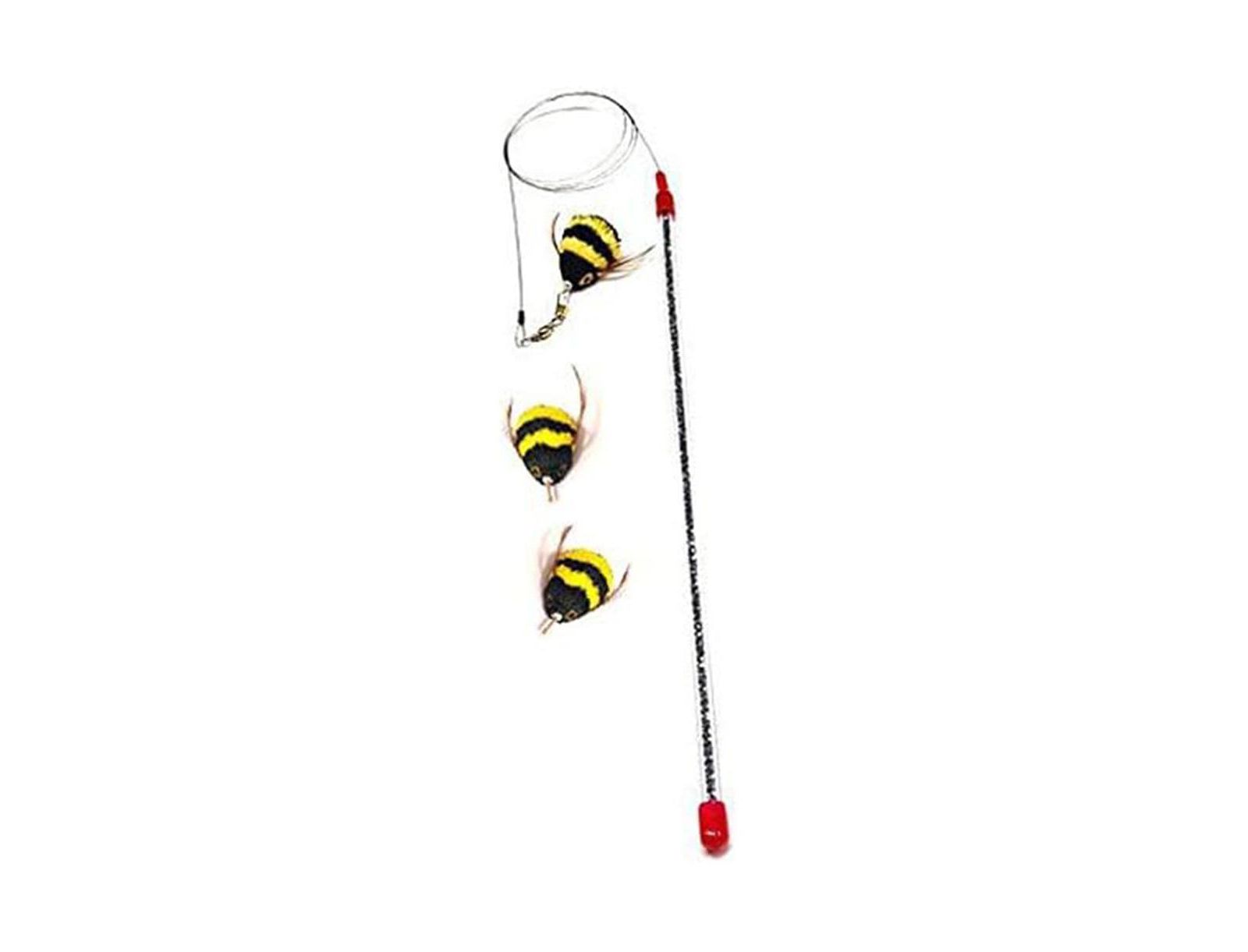 ARONKL Da Bee Teaser Wand Two Extra Attachments Flexible Wire Interactive Cat Toy Value Pack
