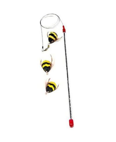 ARONKL Da Bee Teaser Wand Two Extra Attachments Flexible Wire Interactive Cat Toy Value Pack
