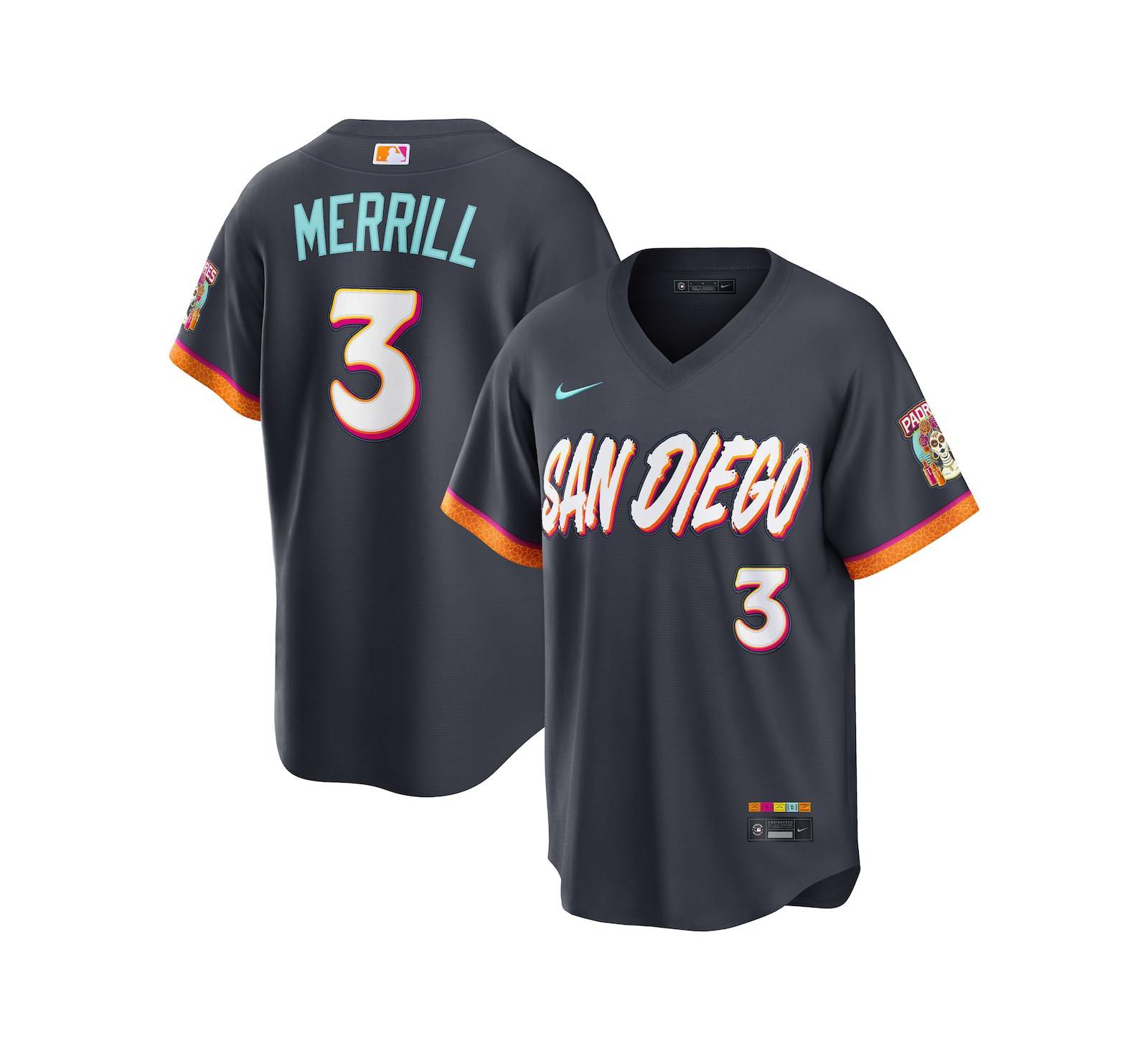 Nike Мужская джерси Jackson Merrill Black San Diego Padres 2026 City Connect Stadium