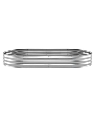 Овальная оцинкованная приподнятая грядка GOUUN 8 x 4 x 1 ft Alu-Zinc planter box kit с бездонным дизайном
