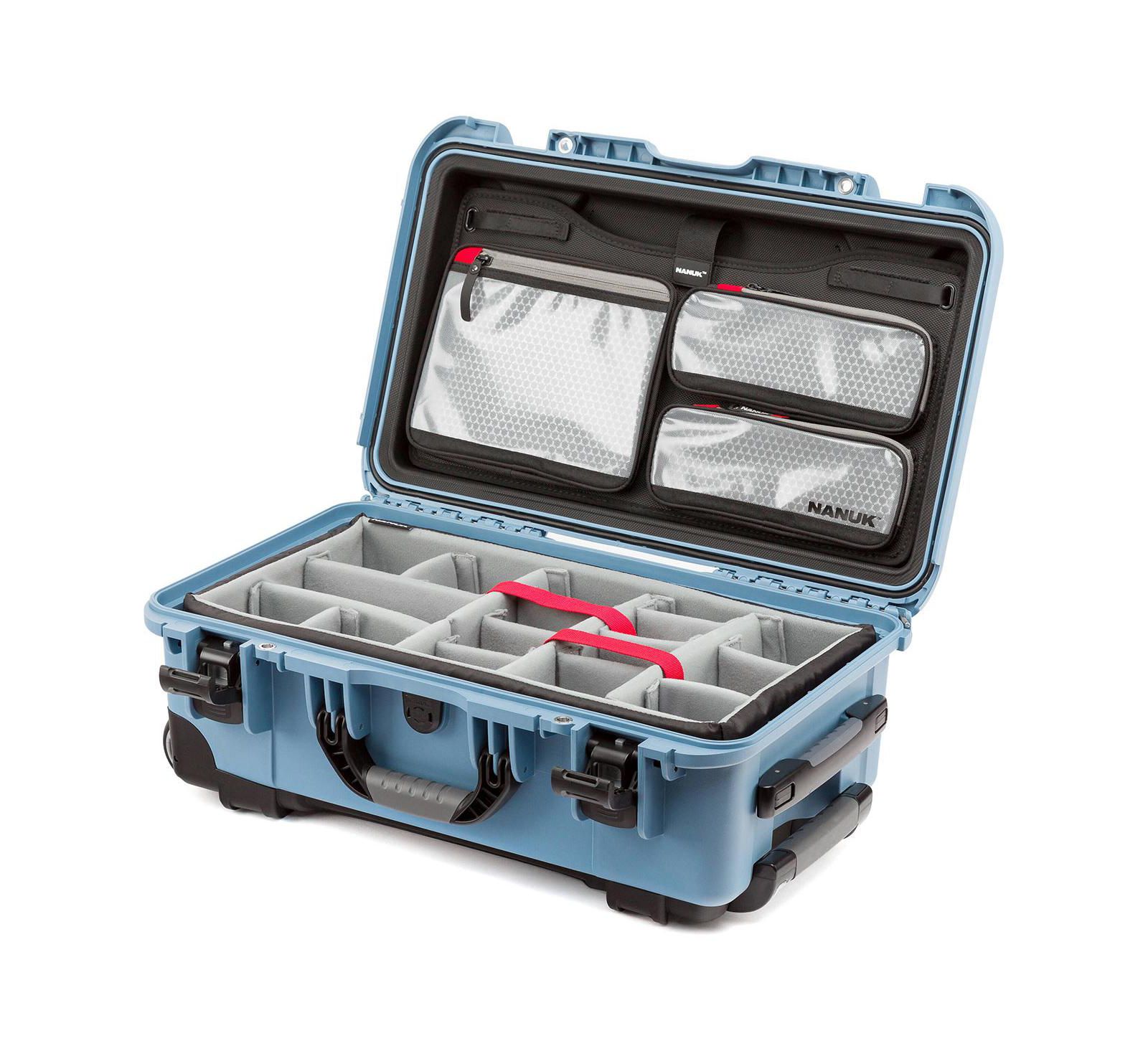 Nanuk 935 Wheeled Waterproof Hard Case Pro Photo Kit, Limited Edition Cyan Blue