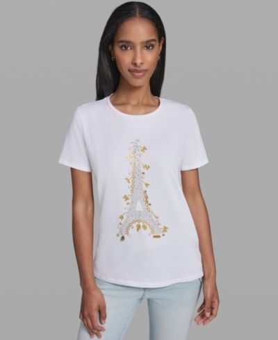 KARL LAGERFELD PARIS Женский Eiffel Tower Logo Short-Sleeve T-Shirt