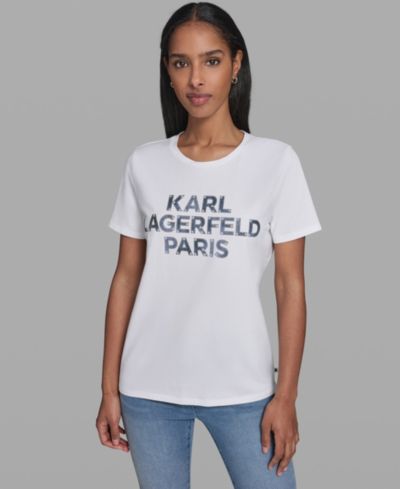 Женская футболка KARL LAGERFELD PARIS Crewneck Denim Logo