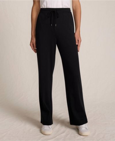 Lands' End Women's Tall Sport Knit High Rise Pull On Relaxed Straight Leg Pants
