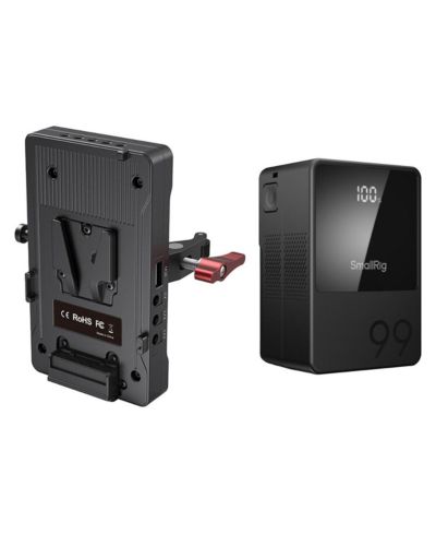 Адаптерная плата аккумулятора SmallRig 3202 V-Mount с зажимом и мини-аккумулятором VB99 6800mAh
