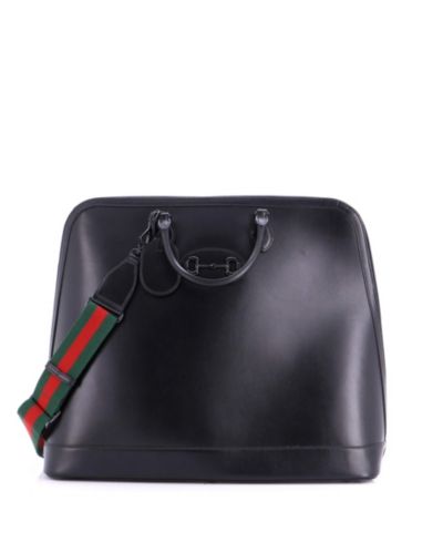 Pre-Owned Gucci Large Horsebit 1955 Web Duffle Bag Leather