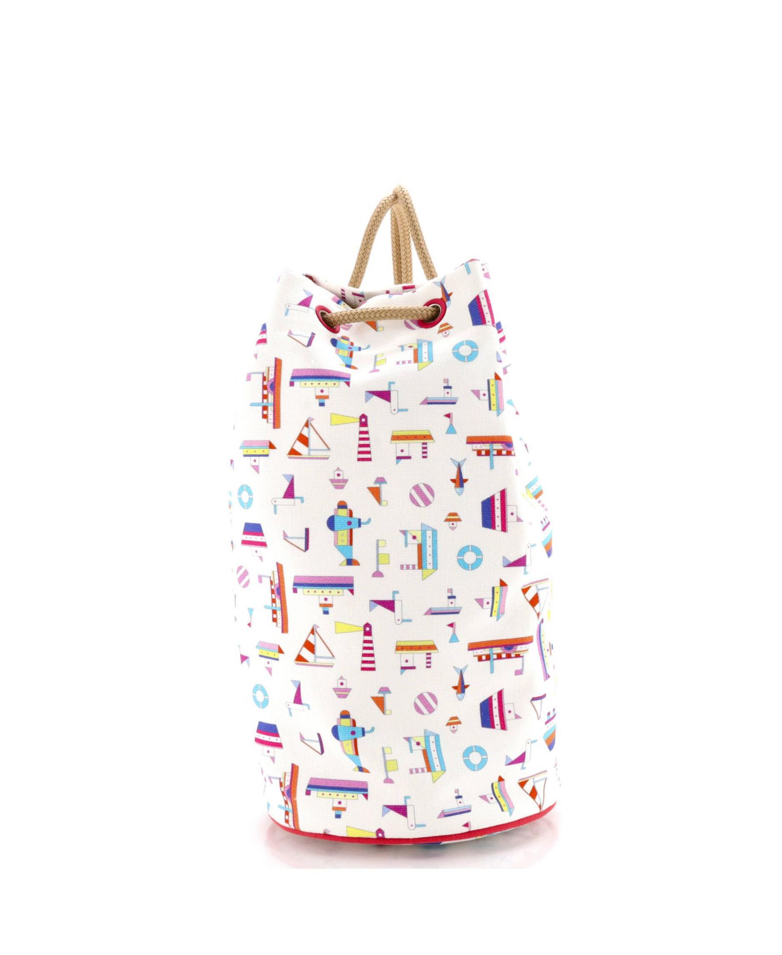 Pre-Owned HERMÉS Petit Chalutier Duffle Bag Printed Canvas