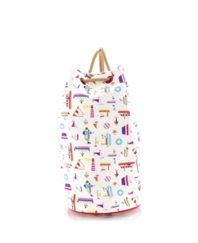 Pre-Owned HERMÉS Petit Chalutier Duffle Bag Printed Canvas