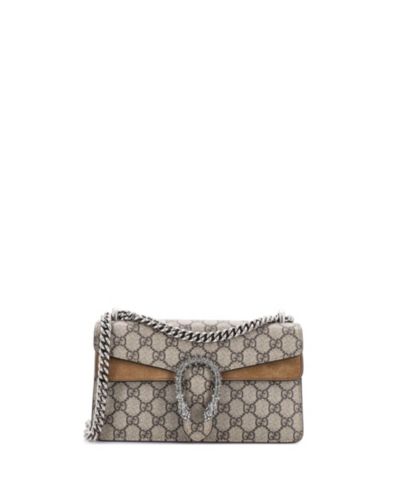 Pre-Owned Gucci Small Dionysus Bag GG Coated Canvas with Crystal Embellished Metal