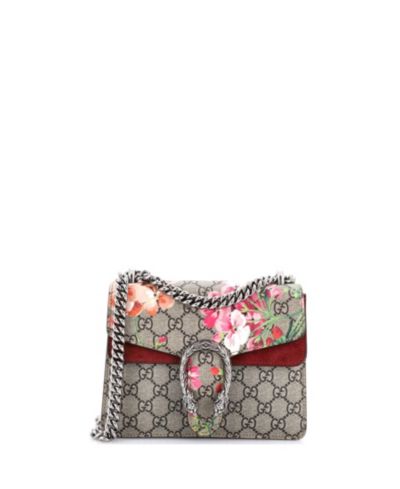 Gucci мини-сумка Dionysus с принтом Blooms из канваса GG