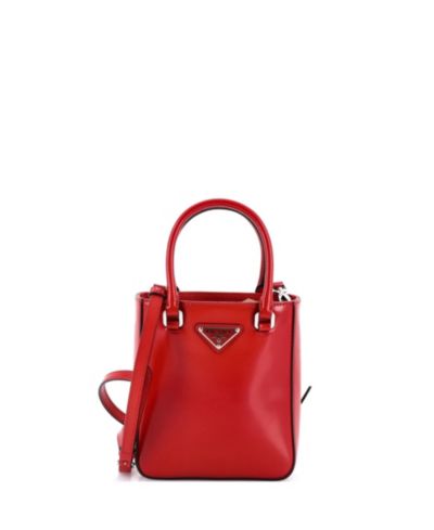 Prada маленькая конвертируемая сумка тоут из ворсистой кожи, б/у