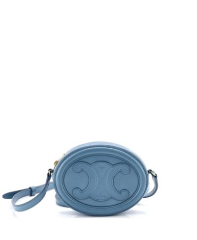 Pre-Owned Celine Mini Triomphe Oval Crossbody Bag Leather