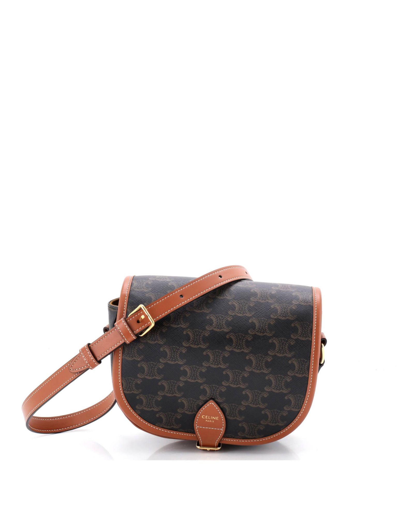 Сумка Celine Medium Folco Bag Triomphe из прорезиненного полотна, б/у