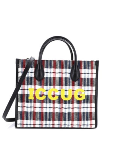 Брендовая сумка Gucci Small ICCUG Tote из искусственной рафии