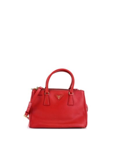 Б/у кожаная сумка-тоут Prada Small Double Zip Lux Saffiano