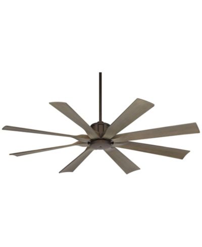 Потолочный вентилятор Possini Euro Design Defender Industrial Rustic для дома и улицы с пультом управления, матовый бронзовый