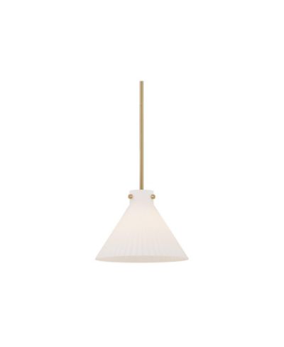 Possini Euro Design Hannover 12"W Warm Brass Fluted Glass Mini Pendant Light