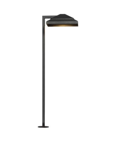 John Timberland Basset High Modern Outdoor Landscape Path Light Porch House LED Bulb Textured Finish Metal Shade