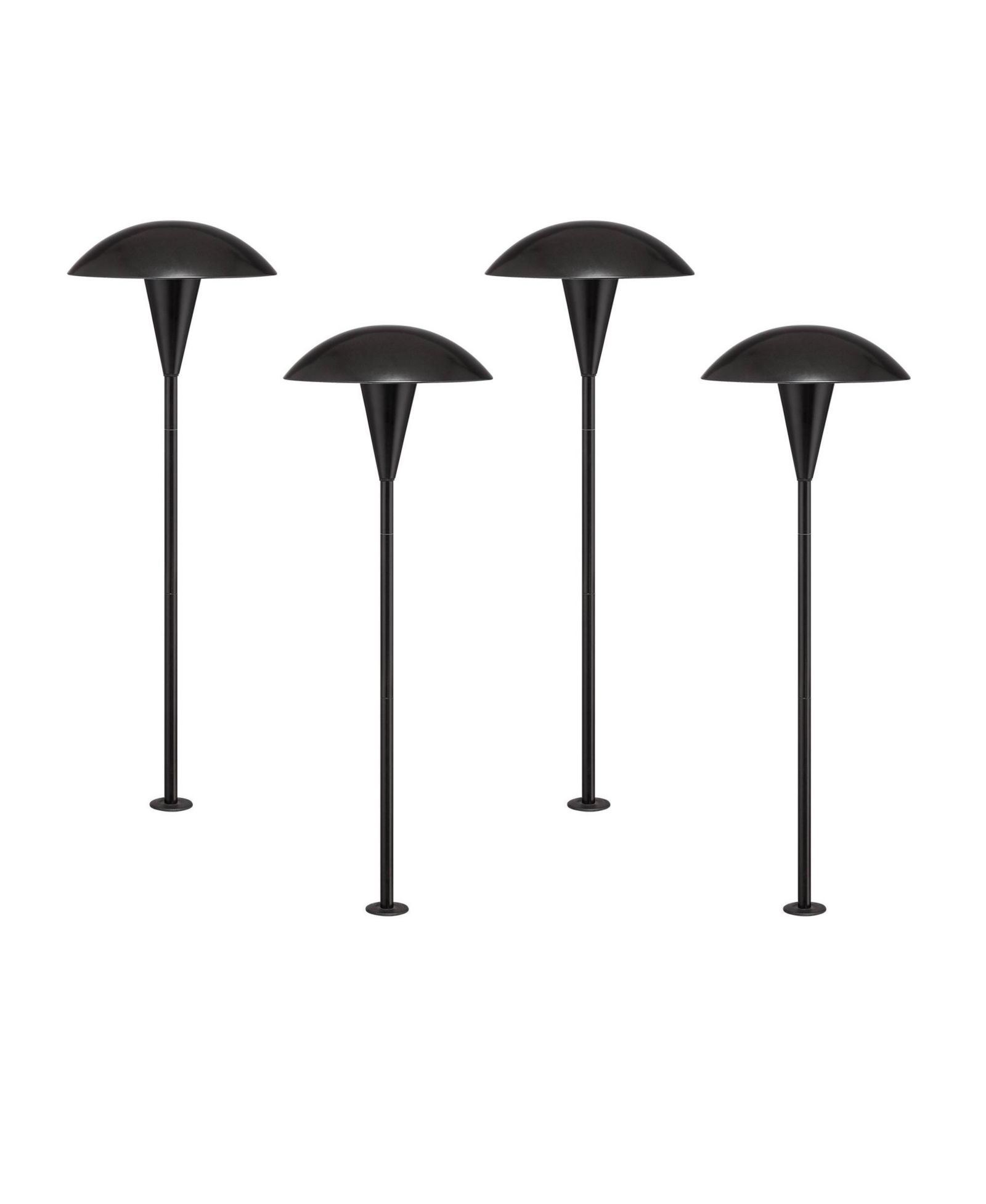 John Timberland Large Mushroom High Mid Century Modern Outdoor Landscape Path Lights Porch House Set of 4 LED Bulb Metal