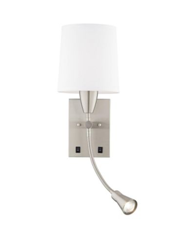 Настенное бра 360 Lighting Aoife 17" High Brushed Nickel с лампой для чтения