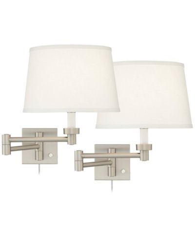 Набор из 2 настенных ламп Possini Euro Design с регулируемым кронштейном, цвет Brushed Nickel