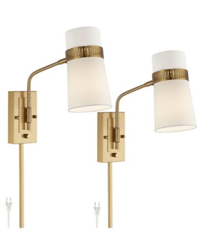Набор из 2-х современных настенных ламп Possini Euro Design Cartwright, Brass