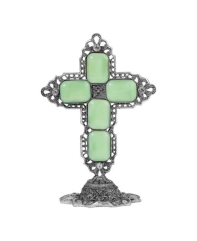 Памятная восьмиугольная пластина Symbols of Faith из олова, в виде креста, зеленая