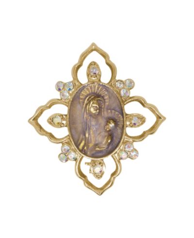 Золотая подвеска Symbols of Faith Mary and Child, 14k Gold Dipped