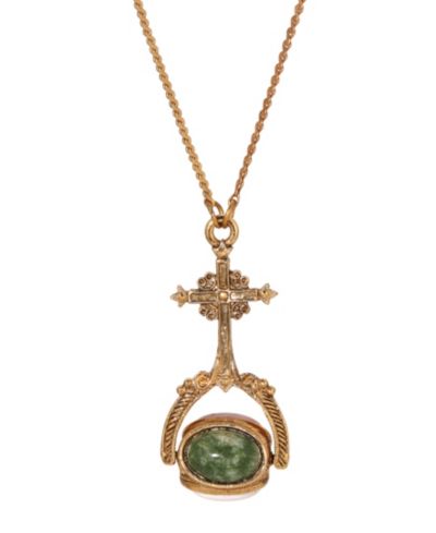 Symbols of Faith Ожерелье с крестом-спиннером, 14k Gold Dipped, 30"