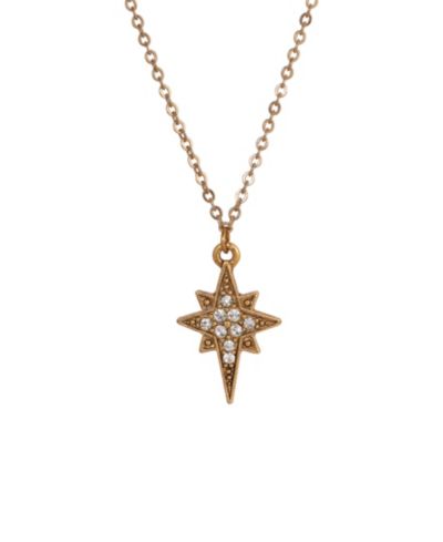 Ожерелье Symbols of Faith 14k Gold Dipped Crystal Glass Stones Star of Bethlehem 16"