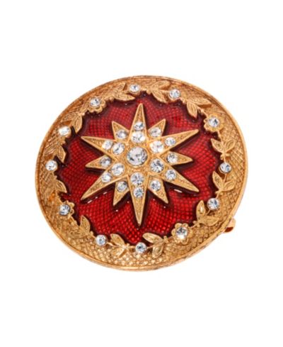 Значок Symbols of Faith 14k Dipped Gold Red Enamel Star of Bethlehem