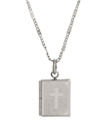 Symbols of Faith ожерелье с кулоном Baby Cross Silver Tone 15"