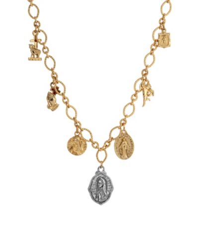 Золотистая цепочка с подвесками Symbols of Faith Multi Charm Faith 16"