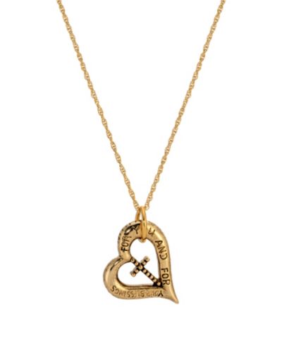 Ожерелье Symbols of Faith Gold-Tone Heart Cross 18"