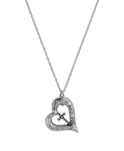 Ожерелье Symbols of Faith с крестом и сердцем, серебристое, 18"