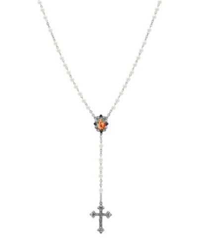 Symbols of Faith четки с крестом и имитацией жемчуга
